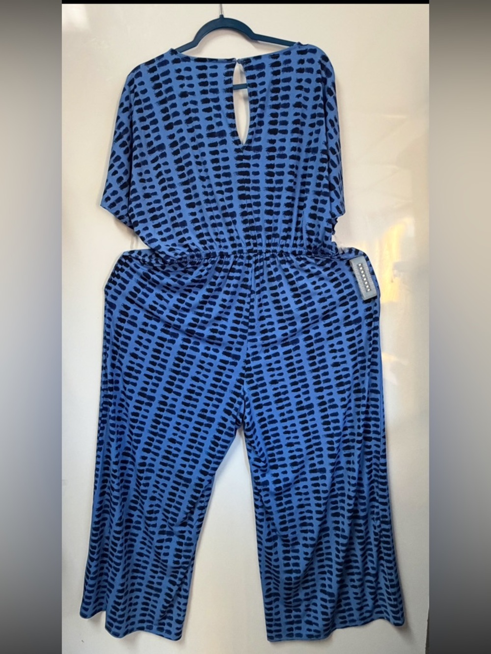 Lane Bryant Blue & Black Printed V-Neck Maxi Dress - Picture 2 of 7